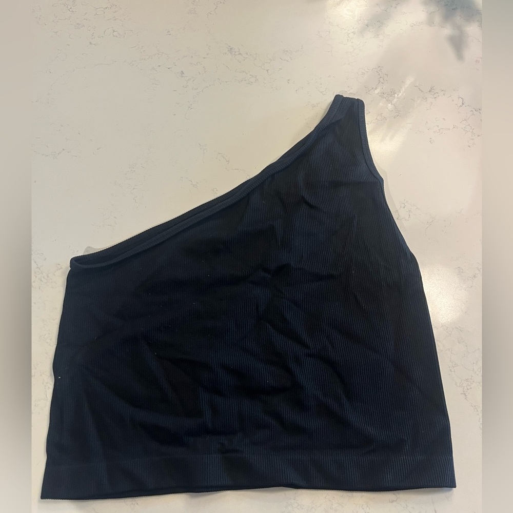a new day Black One-Shoulder Top